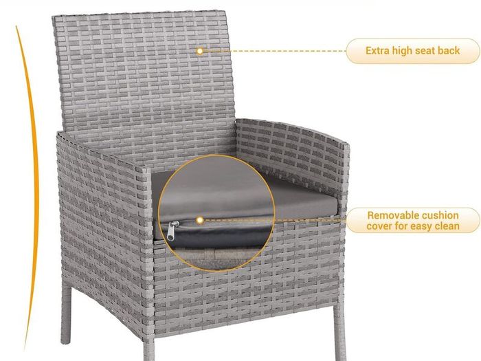 Garden Furniture Set 3-Piece Lounge Balcony Furniture Set with Weatherproof