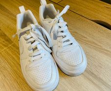 White genuine Nike TRAINERS sneakers runners UK 3 35
