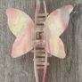 Iridescent White, Cream and Pink Long Butterfly Claw Clips Image 6