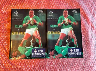 2 Match day Programmes Ireland Vs South Africa November 1998