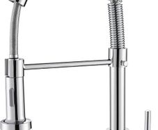 Kitchen Sink Mixer Tap Spring Kitchen Taps with Pull Out Spray, Commercial Kitchen Faucet Single Handle Lever, 2 Spray Modes High Arc Swivel 360 degree Kitchen Tap