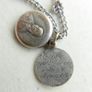 Vintage St. Bernadette Sliding  Catholic Circle Pendant and chain Image 9