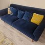 3 & 2 seater Navy Velvet Couch Image 2