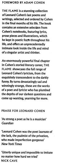 Leonard Cohen - Book Of Longing   &   The Flame.