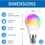 Dimmable Smart LED Bulb, 470Lm, 5W Replacing 40W E14, Works with Alexa, Echo, Google Assistant (Pack of 6) WiFi Golf Ball Shaped Bulbs compatibility with TUYA Image 2