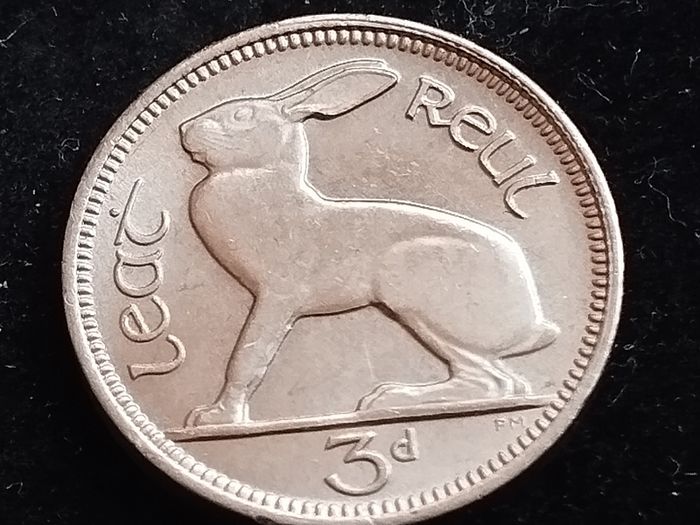 Ireland - 1966 - 3 Pence - Hare - UNC - KM.12a - [2232]