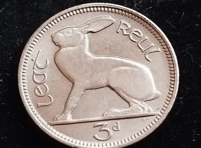 Ireland - 1966 - 3 Pence - Hare - UNC - KM.12a - [2232]