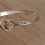 Yellow 9ct gold love heart ring with diamond size I Image 3