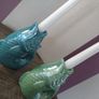 Set of x2 Ceramic Fish Ornament Candle Stick/ Holders Image 9
