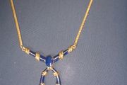 Gold/Navy Costume Pendent for Sale