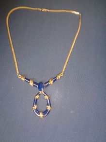 Gold/Navy Costume Pendent for Sale
