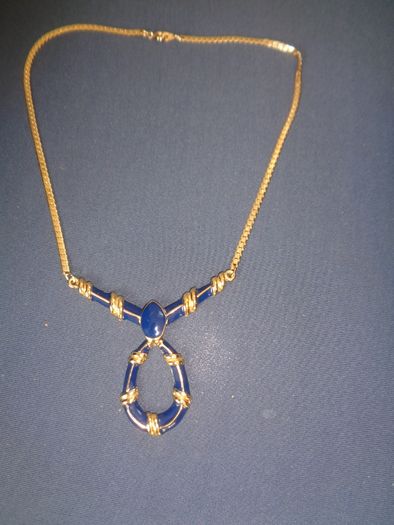 Gold/Navy Costume Pendent for Sale