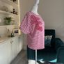 Ladies Savida Pink & White Striped Pearl Front T-Shirt from Savida Image 7