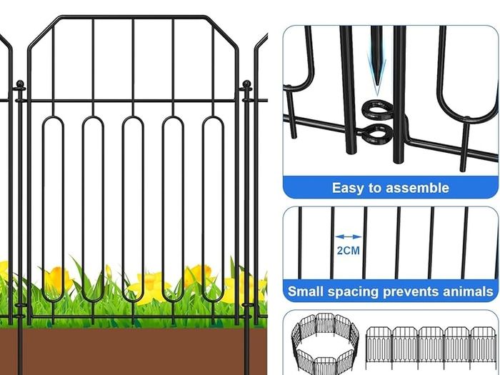Garden Fencing, 10 Pcs Temporary Fencing Animal Fence Barrier, Decorative Metal Fencing for Outdoor Grassland Yard Patio