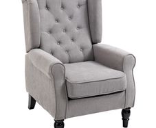 Fabric Tufted Club Accent Sofa Chair Home Decor with Extra Wide Seat, Wooden Legs (FREE SHIPPING)