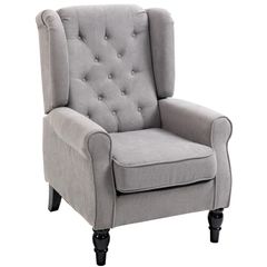 Fabric Tufted Club Accent Sofa Chair Home Decor with Extra Wide Seat, Wooden Legs (FREE SHIPPING)