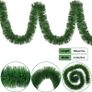 50 Feet Green Christmas Garland Decoration, Xmas Artificial Vine Soft Greenery Chunky Pine Garlands for Christmas Indoor Outdoor Decorations Image 4