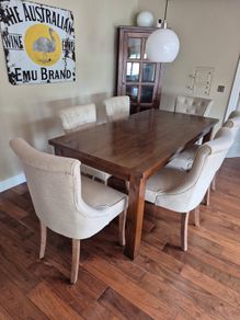 Dark wood dining table