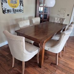 Dark wood dining table