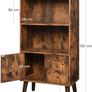 _Retro Bookcase with 2 Shelves and Cabinet Doors Living Room Cabinet Retro Furniture for Living Room, Foyer, Office, Storage for Books Photos Decoration Wood Effect Image 5