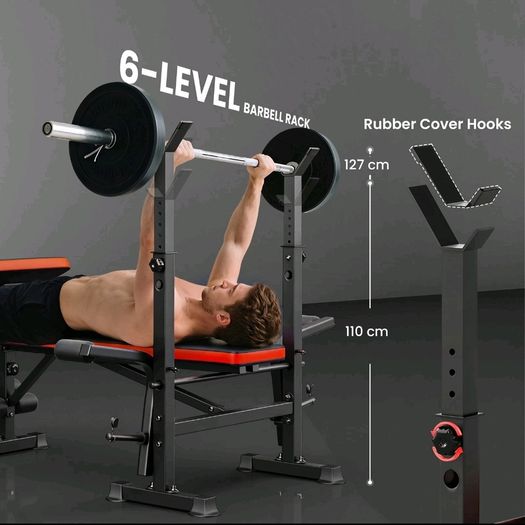 HOMCOM Multi-Function Weight Bench with Rack (Great Condition)