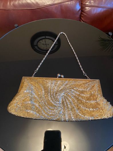 Gold Beaded Clutch