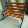 Vintage Doll Furniture Cast Iron Rocker Bench Image 7