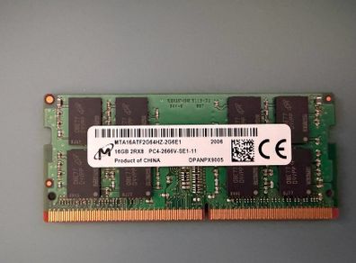 Micron 16GB 2666MHz SODIMM DDR4 Laptop Memory