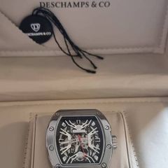 Mens automatic DESCHAMPS & CO skeleton dial watch