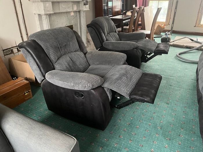 3 piece suite: sofa & 2 recliners