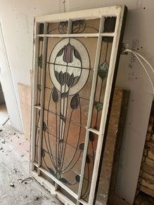 antique stained glass window