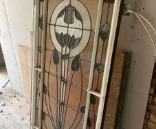 antique stained glass window