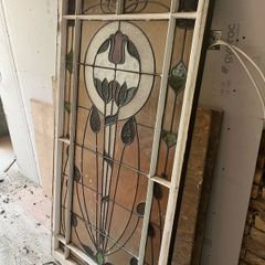 antique stained glass window