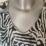 Zebra print glitter V-neck long sleeve blouse size UK14 EU42 Postage included Image 4
