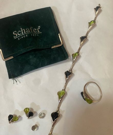 Jewellery- Set Bracelet, Earrings & Ring (Adjustable)