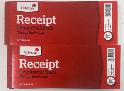 10 Silvine Receipt Counterfoil Book (check book style). 40 receipts per book. Ideal for taxi drivers.
