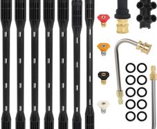 10 Pcs Pressure Washer Extension Wand with Adapter Compatible with Karcher K Series K2 K3 K4 K5 K6 K7, 4000PSI Gutter Cleaning Tools Extension Lance, 1/4 Inch Quick Connect, with 6 Nozzle Tips