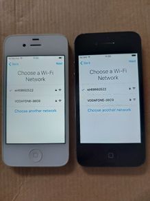 Apple Iphone 4s, Black, 16GB, and Apple Iphone 4s, White, 8GB, Activation Locked, in excellent cosmetic condition