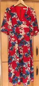 Size 8 Red/ Blue/Cream Floral Dress by Traffic People