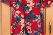 Red/ Blue/Cream Floral Dress by Traffic People