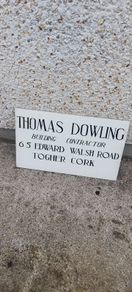 advertising builders sign cork ,hard plastic on plaster board, buyer collects or pays postage thank you