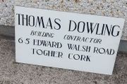 advertising builders sign cork ,hard plastic on plaster board, buyer collects or pays postage thank you