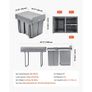 Trash Can for Kitchen Cabinets, 20+10+10L Double Under Sink Garbage Waste Recycling Bin, Under Mount Waste Container Image 3