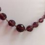 1930s Aubergine Purple Faceted Glass Necklace Image 2