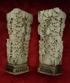 Chinese soapstone vases.