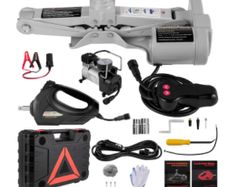 3 Ton Electric Car Jack Lifting Set W/ Impact Wrench Air Pump SUV Auto Car Repair Tool