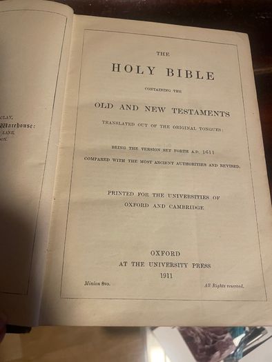 Rare The Holy Bible 1911