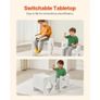 Montessori Weaning Table and Chair Set, Wooden Toddler Table and Chair Set for Aged 1-5, Adjustable Height Kids Montessori Chair and Activity Table, Ideal for Reading, Eating, Playing White Image 3