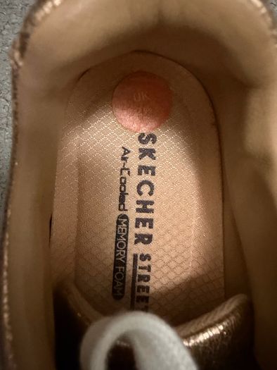 Skechers Rose Gold Metallic Low-Top Platform Sneakers