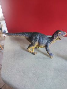 Vintage Green and Yellow T-Rex Tyrannosaurus Rex - Made in China Dinosaur Figure